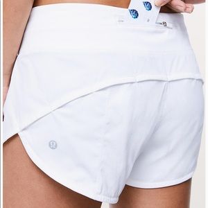 Lululemon White Sped Up Shorts